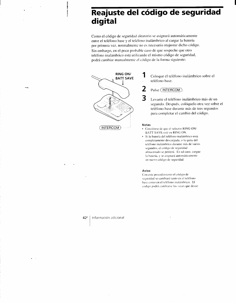 Reajuste del código de seguridad digital | Sony SPP-AQ600 User Manual | Page 90 / 98