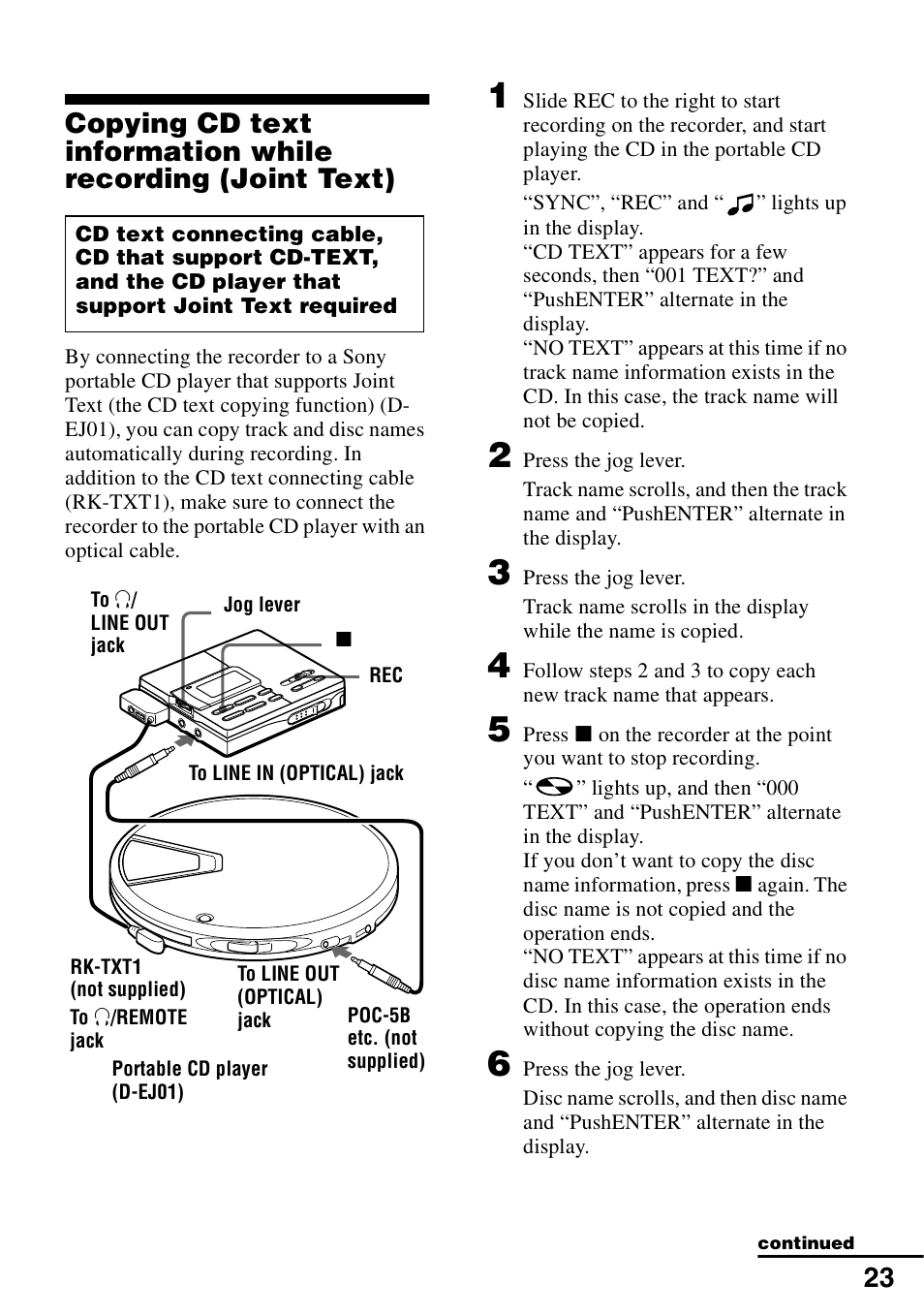Sony MZ-R90 User Manual | Page 23 / 56