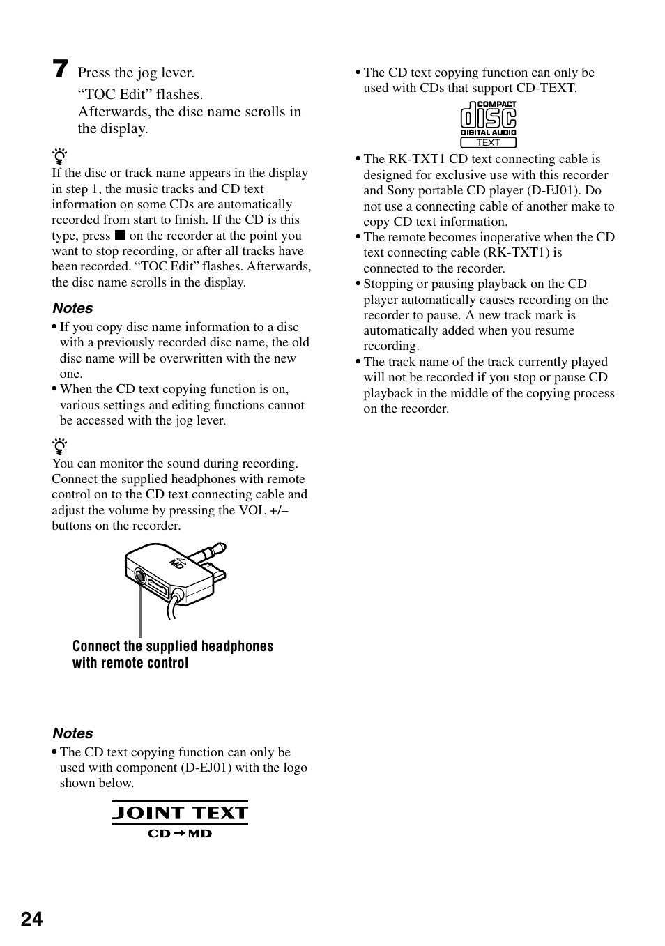 Sony MZ-R90 User Manual | Page 24 / 56