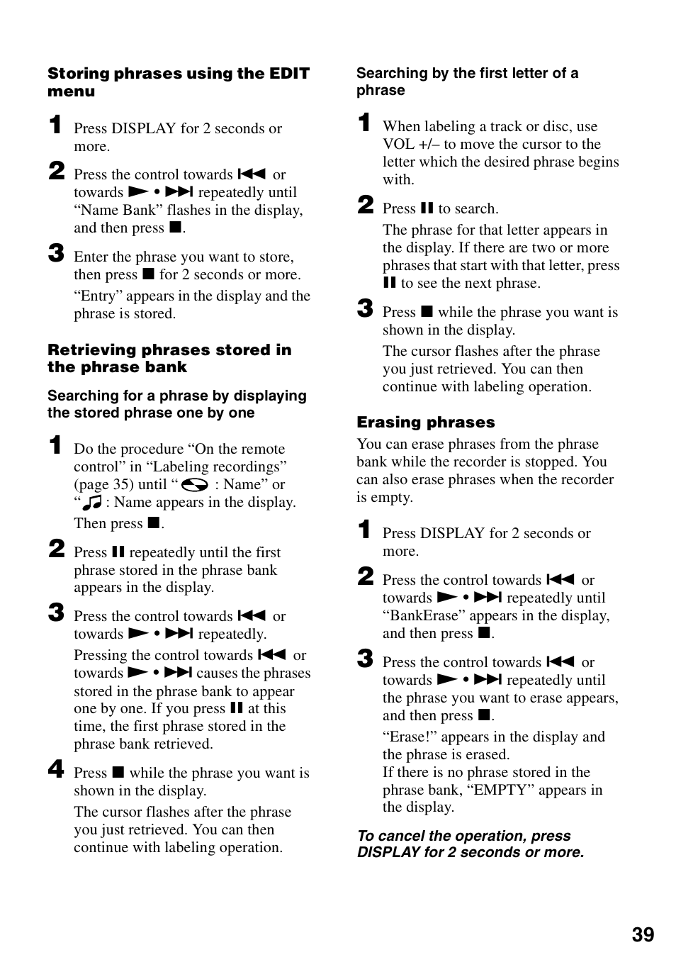 Sony MZ-R90 User Manual | Page 39 / 56