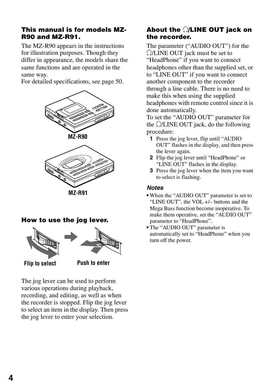 Sony MZ-R90 User Manual | Page 4 / 56
