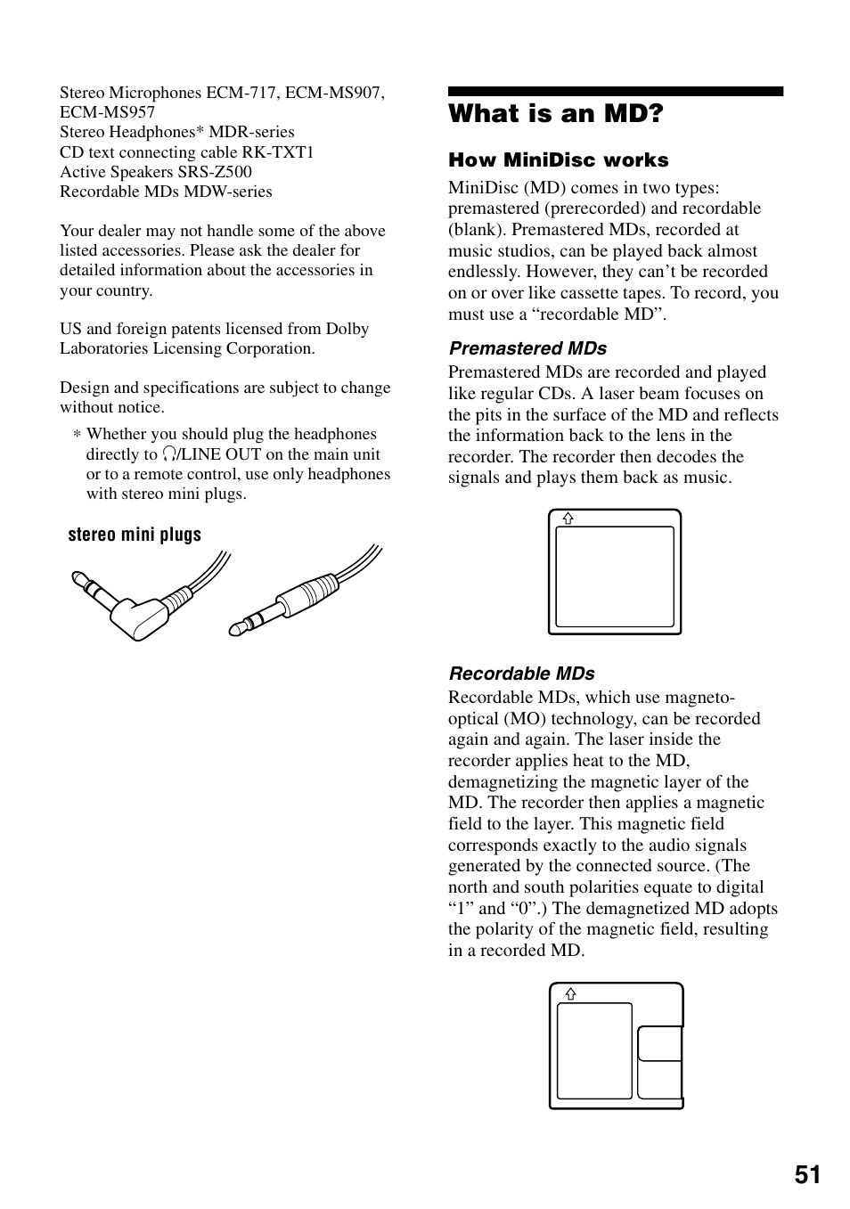 What is an md | Sony MZ-R90 User Manual | Page 51 / 56