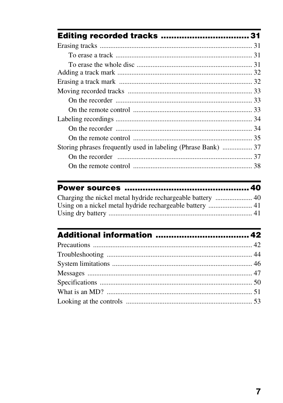 Sony MZ-R90 User Manual | Page 7 / 56