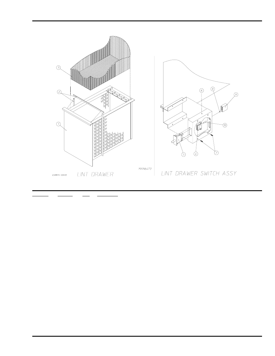 Lint drawer / lint drawer switch assembly | American Dryer Corp. ML-758 User Manual | Page 15 / 46