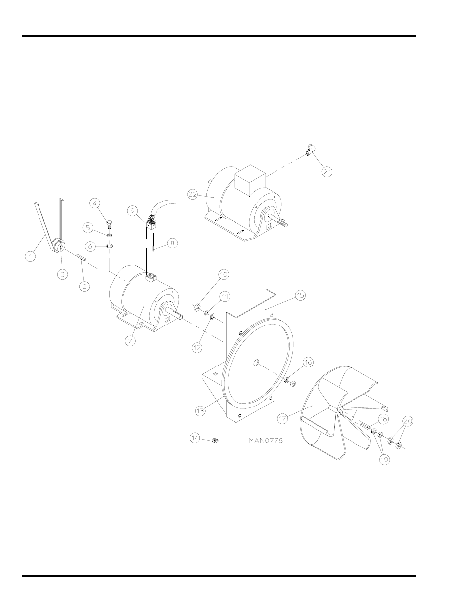 Non-reversing motor mount assembly | American Dryer Corp. ML-758 User Manual | Page 20 / 46