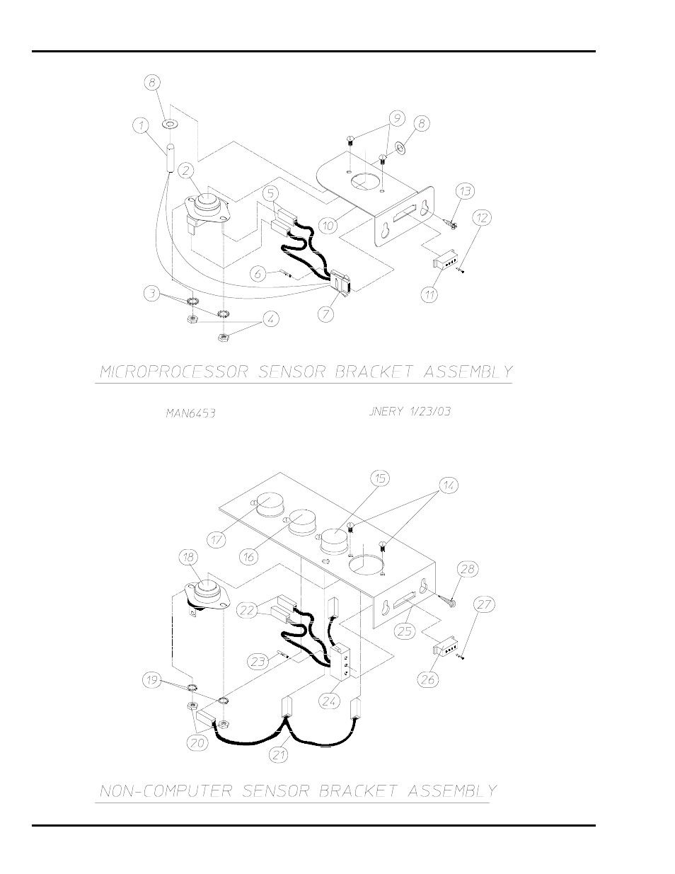 Sensor bracket assemblies | American Dryer Corp. ML-758 User Manual | Page 24 / 46