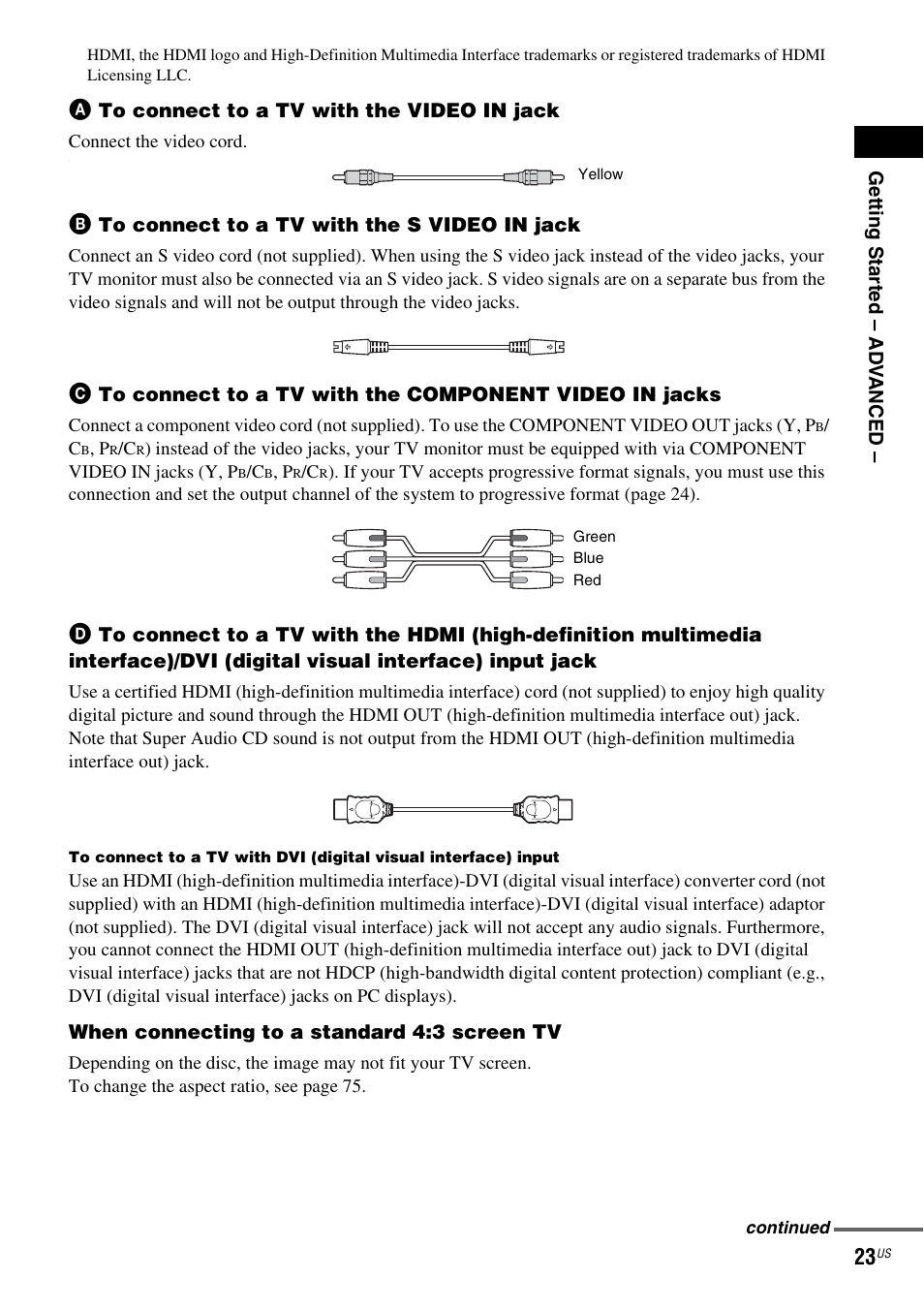 Sony DAV-FX500 User Manual | Page 23 / 104