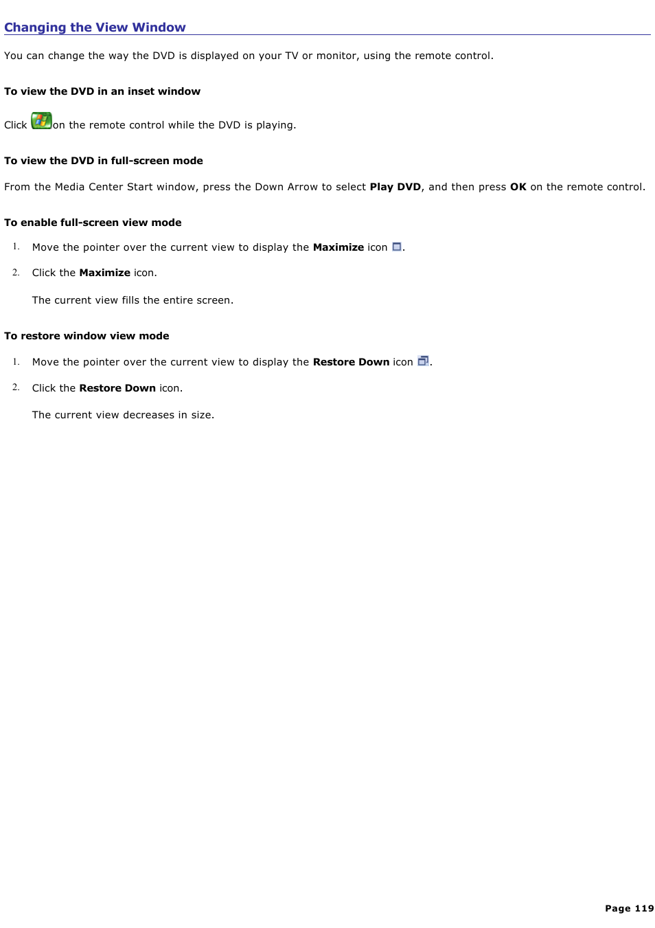 Changing the view window | Sony PCV-RZ46G User Manual | Page 119 / 229