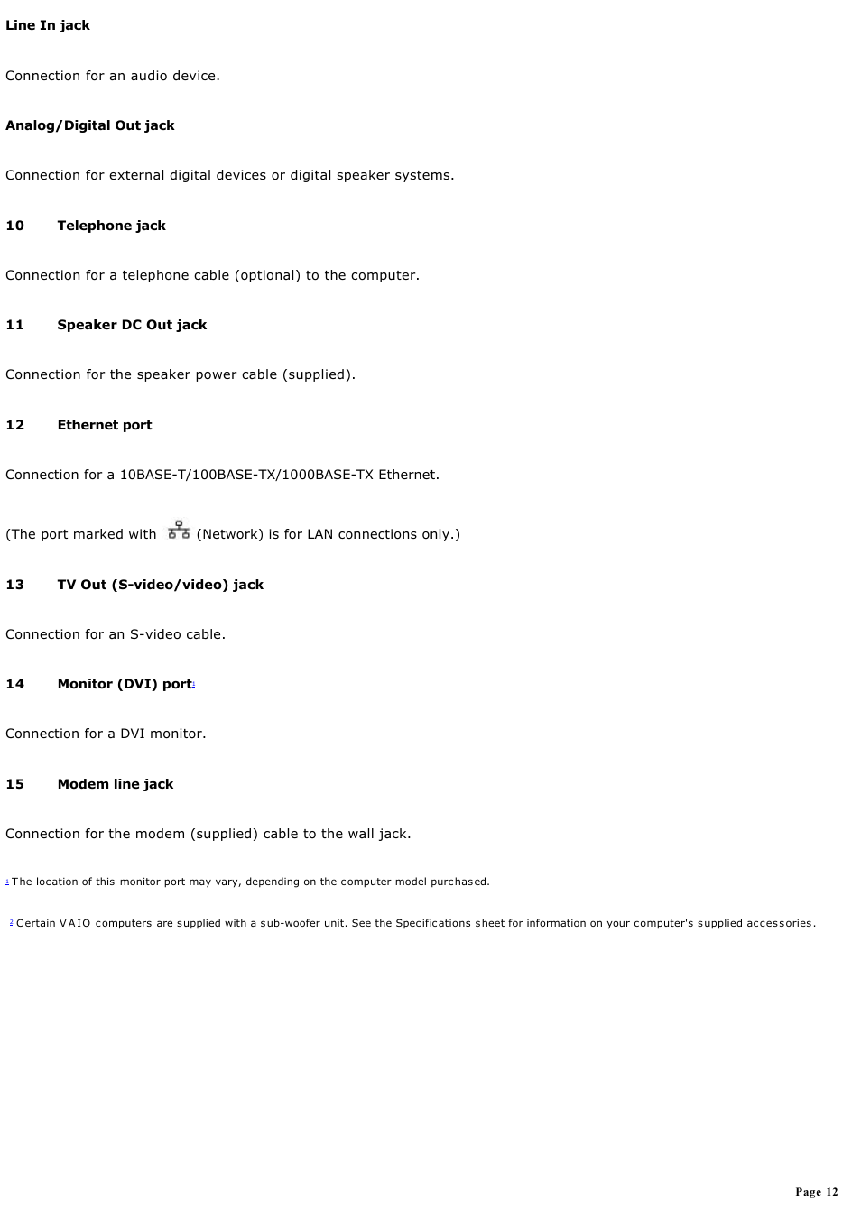 Sony PCV-RZ46G User Manual | Page 12 / 229