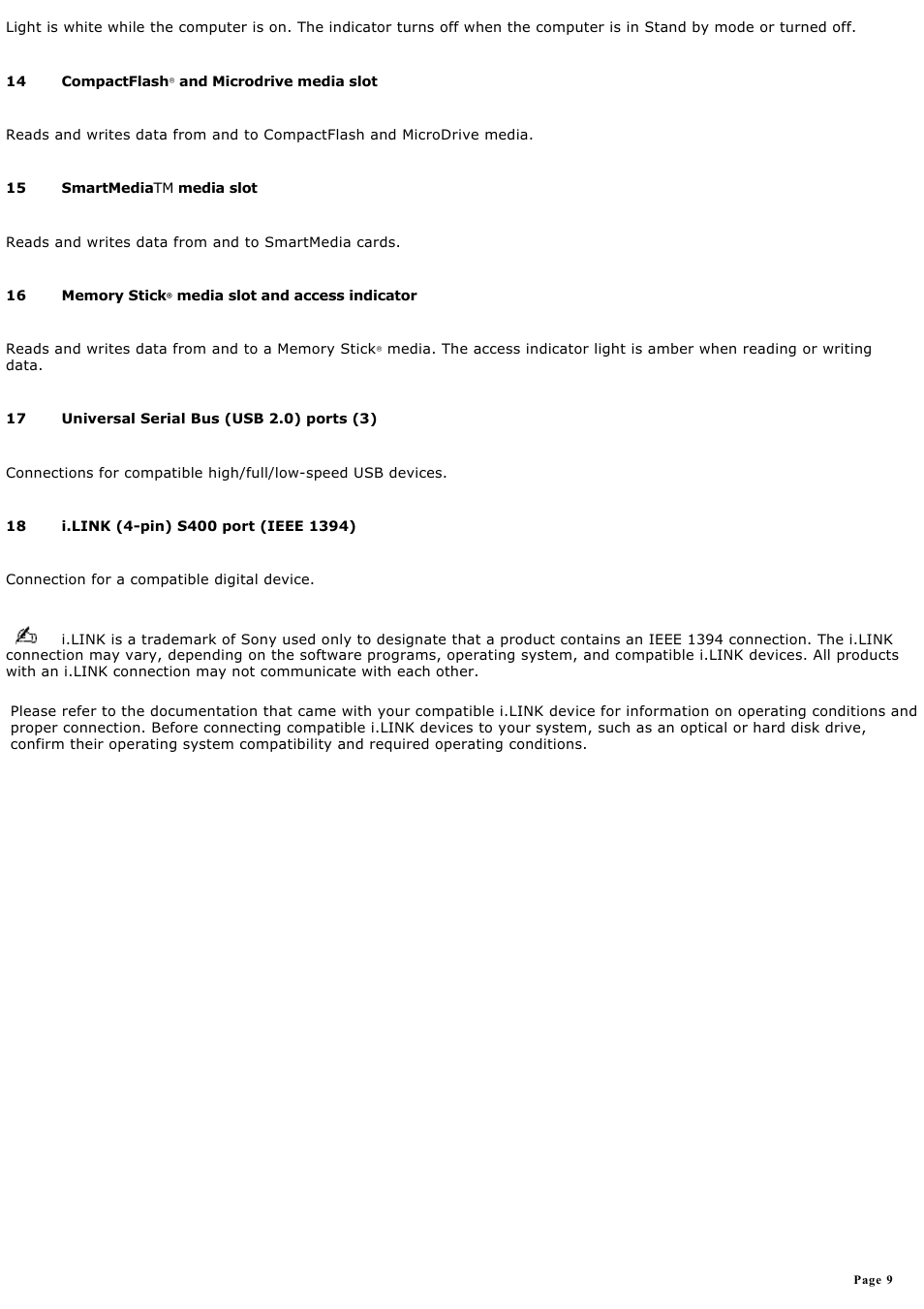 Sony PCV-RZ46G User Manual | Page 9 / 229