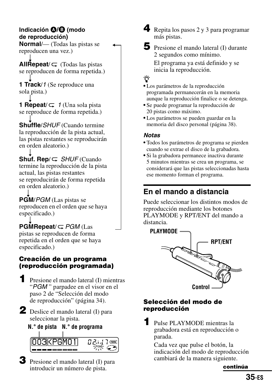 En el mando a distancia | Sony MZ-R900 User Manual | Page 105 / 212