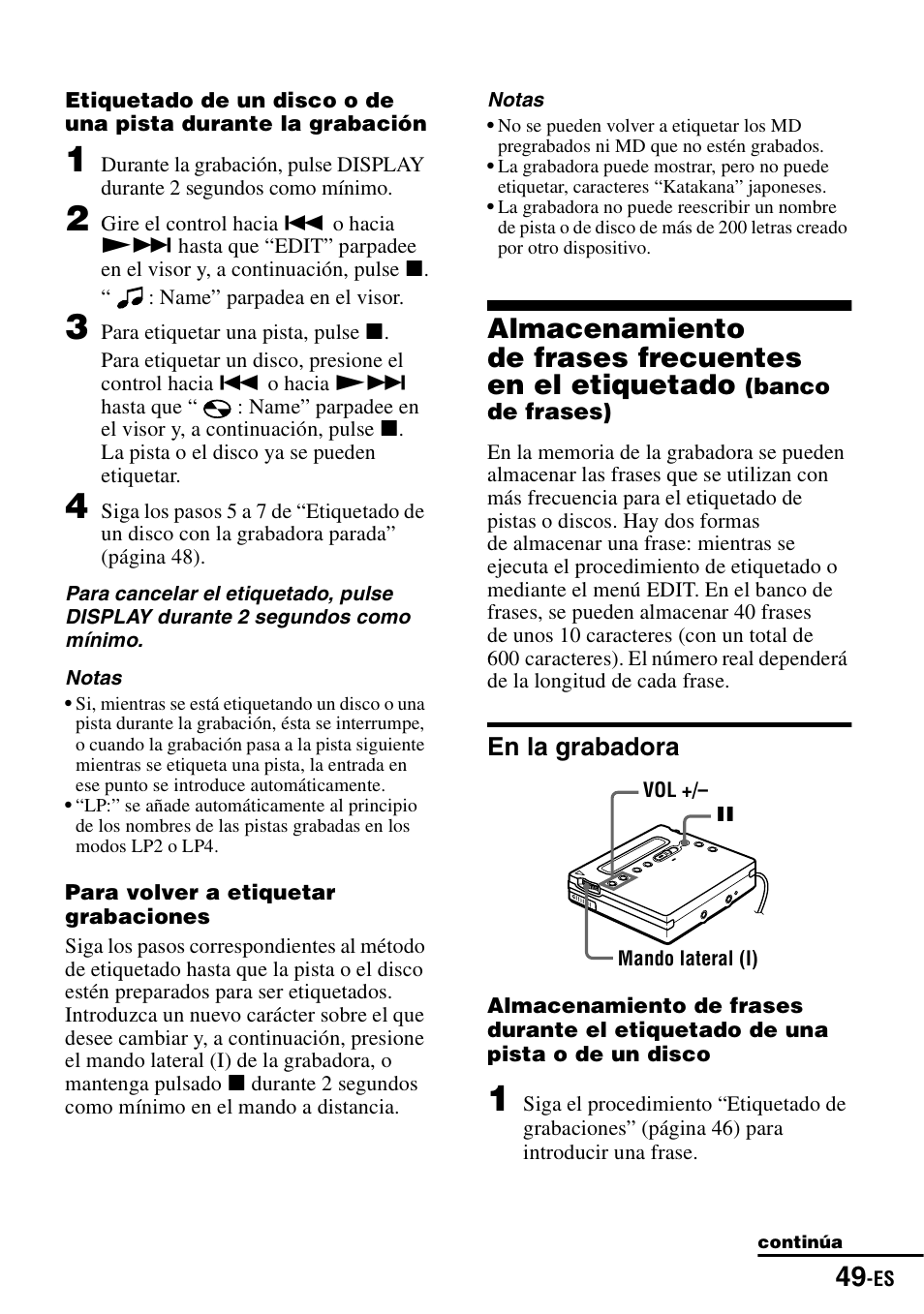 En la grabadora | Sony MZ-R900 User Manual | Page 119 / 212