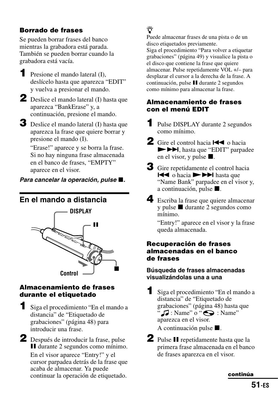 En el mando a distancia | Sony MZ-R900 User Manual | Page 121 / 212
