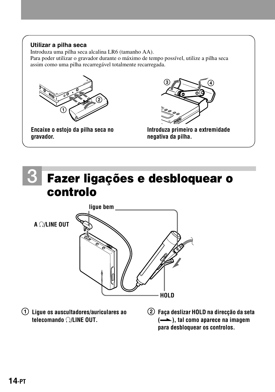 Ca (14), Fazer ligações e desbloquear o controlo | Sony MZ-R900 User Manual | Page 154 / 212