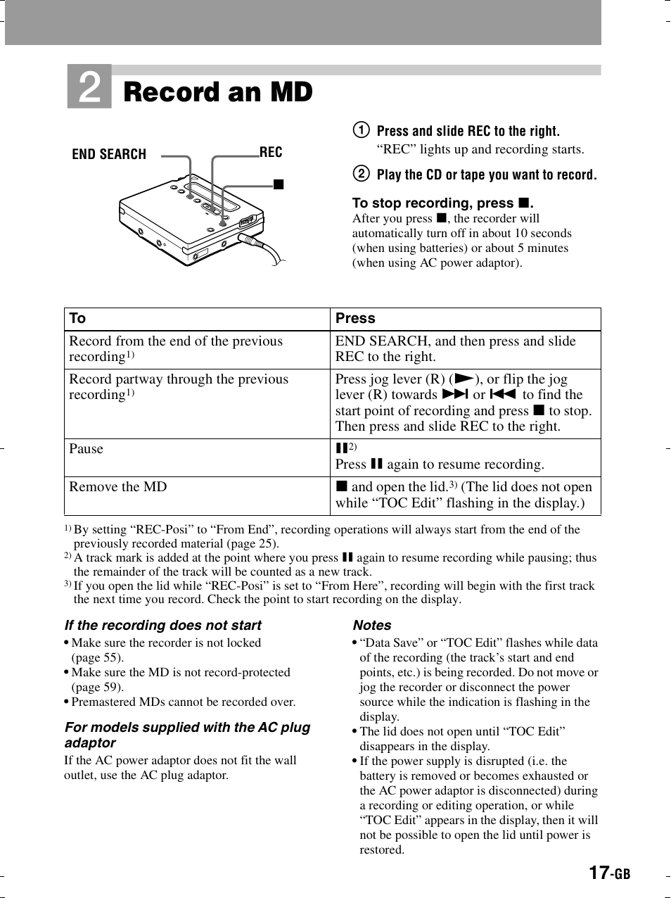 Tton, Tch (1, Ton (1 | Ion (1, Record an md | Sony MZ-R900 User Manual | Page 17 / 212