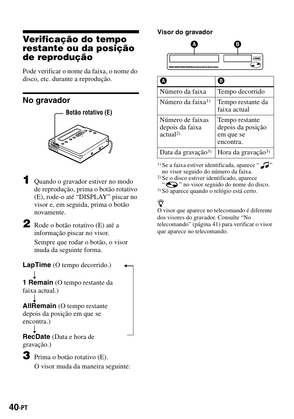 No gravador | Sony MZ-R900 User Manual | Page 180 / 212