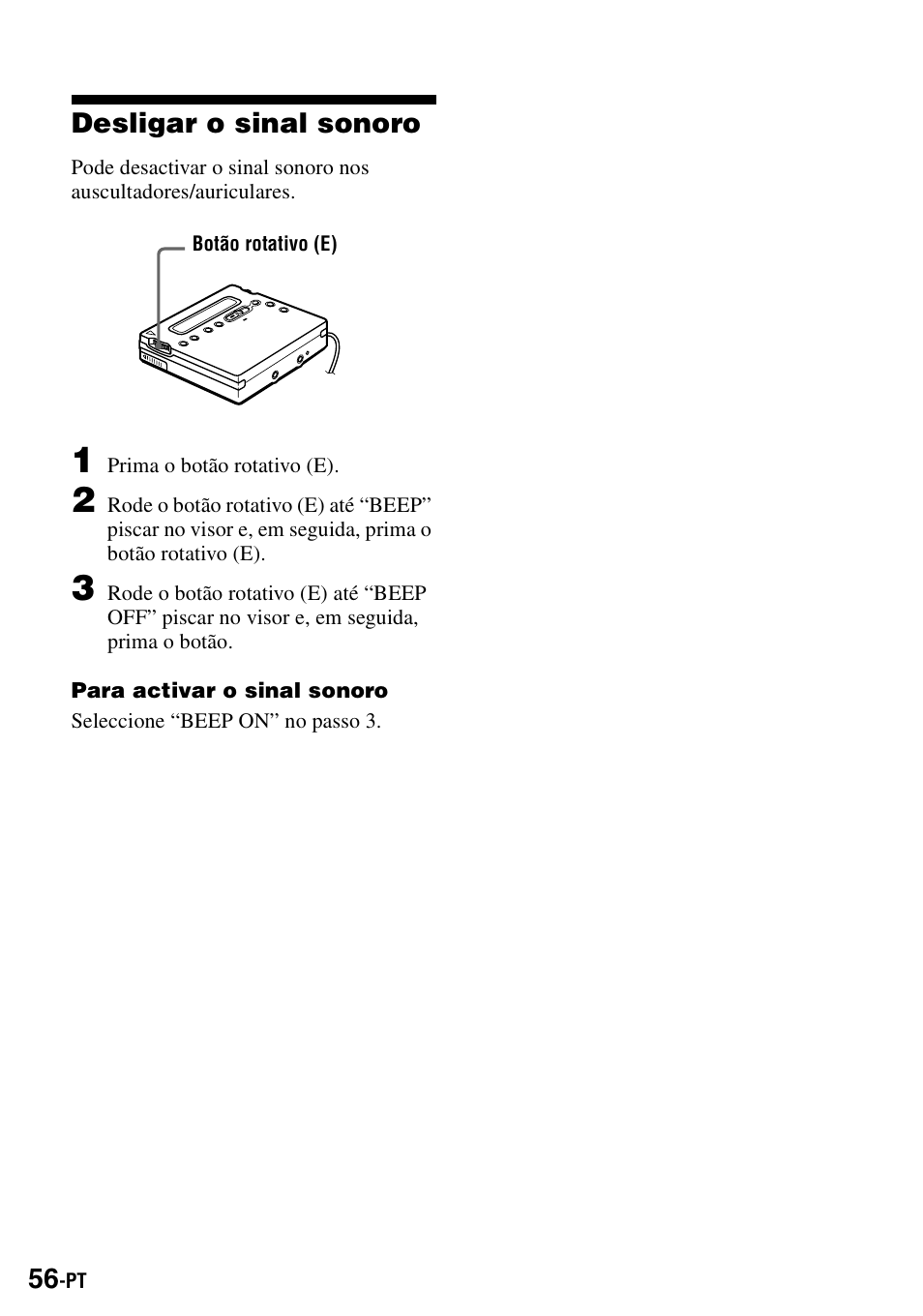 Desligar o sinal sonoro | Sony MZ-R900 User Manual | Page 196 / 212