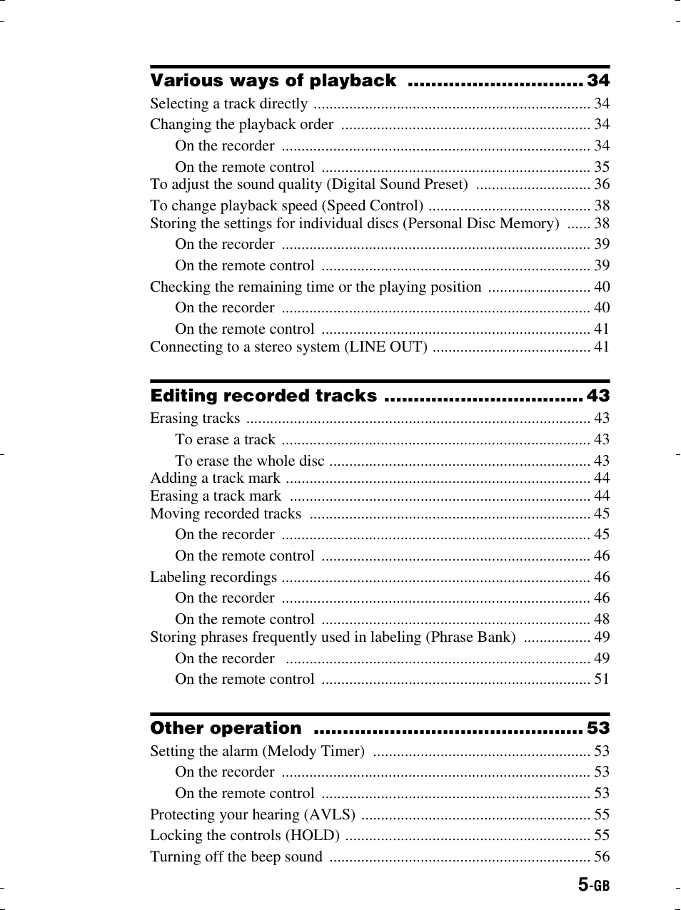 Sony MZ-R900 User Manual | Page 5 / 212
