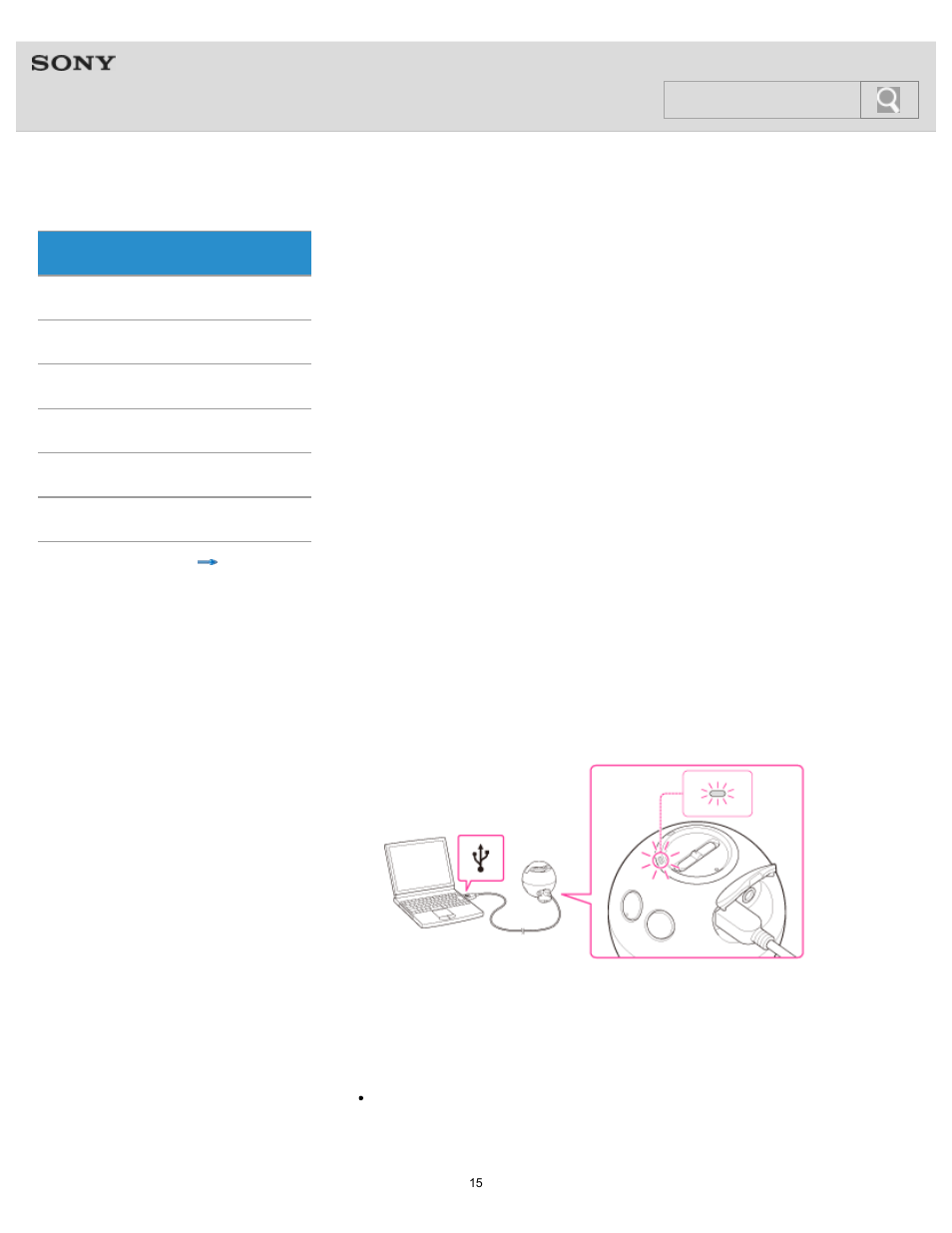 Charging the system, Details, Help guide | Search | Sony SRS-BTV5 User Manual | Page 15 / 54
