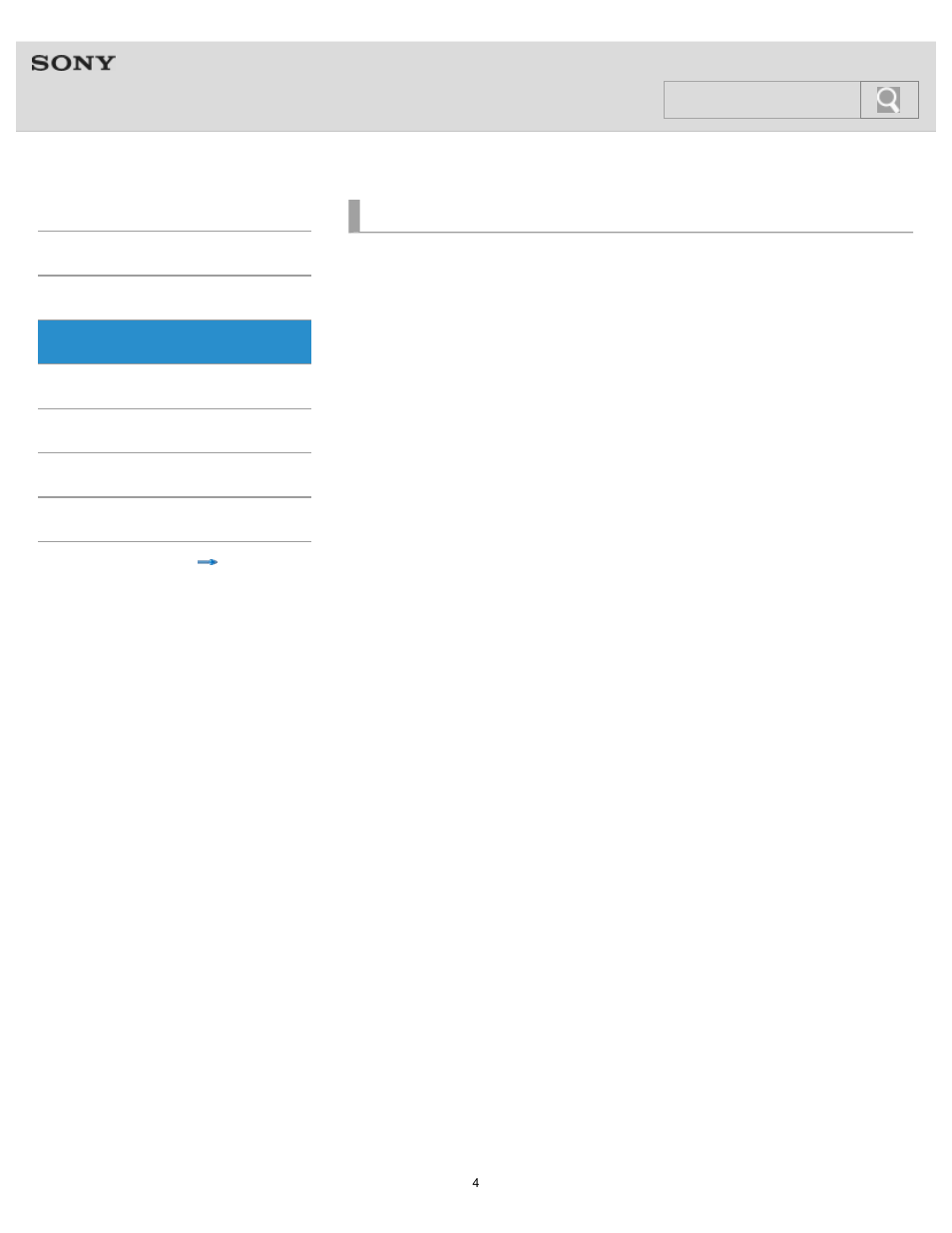 One touch connection (nfc), Help guide, Search | Sony SRS-BTV5 User Manual | Page 4 / 54