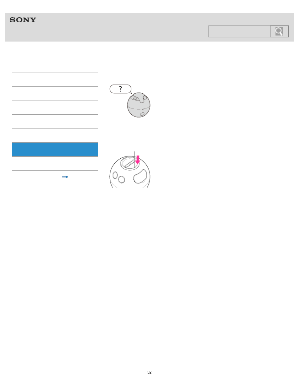 Unable to operate the system, Details, Help guide | Search | Sony SRS-BTV5 User Manual | Page 52 / 54