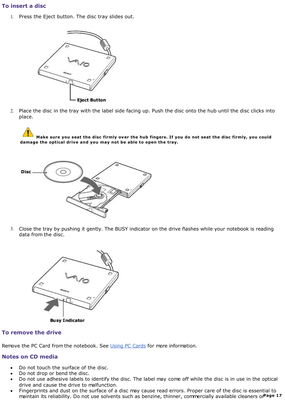 Sony PCG-SR33K User Manual | Page 17 / 298