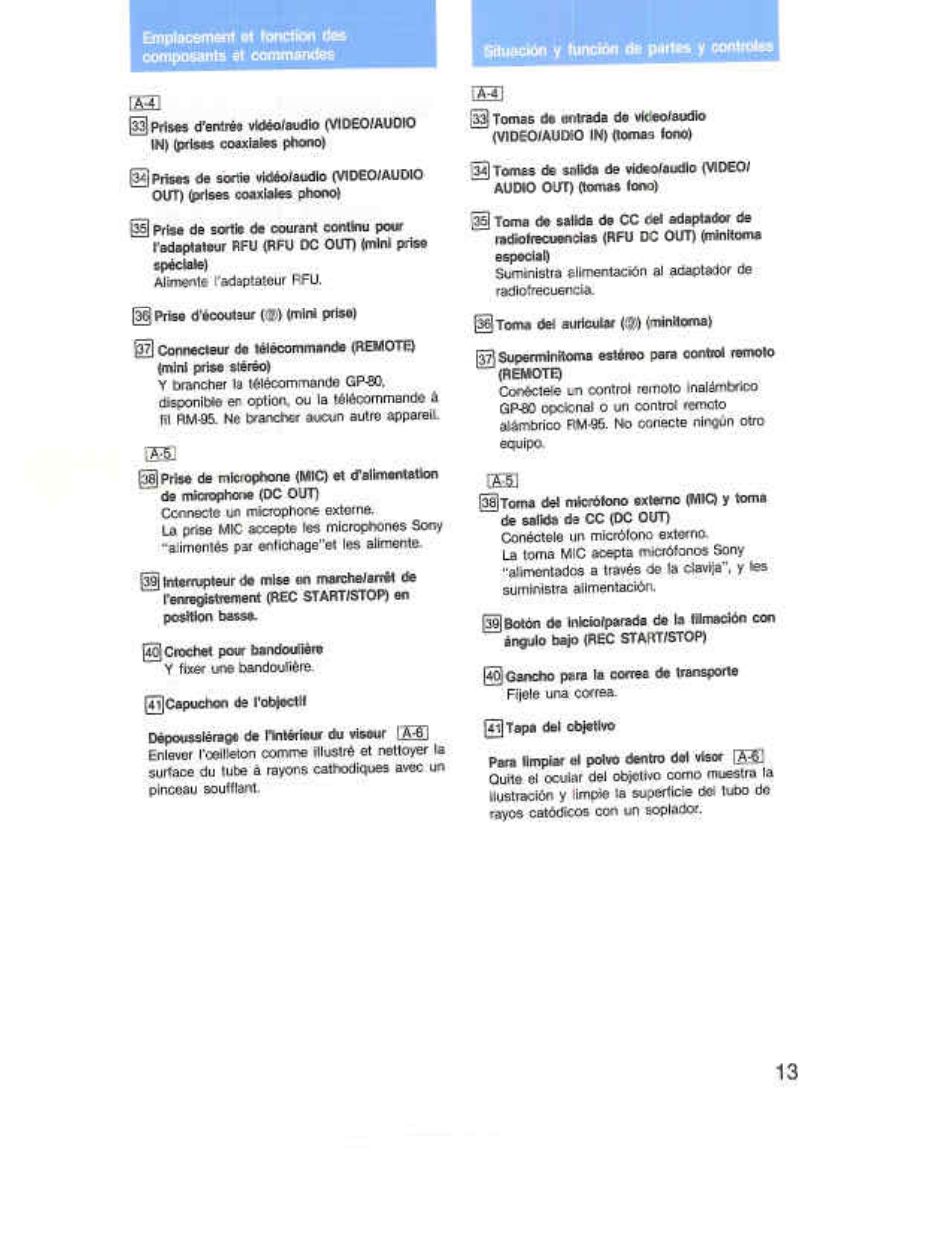 Tstíeaúix v tuncite de^wil* f | Sony CCD-F36 User Manual | Page 13 / 156