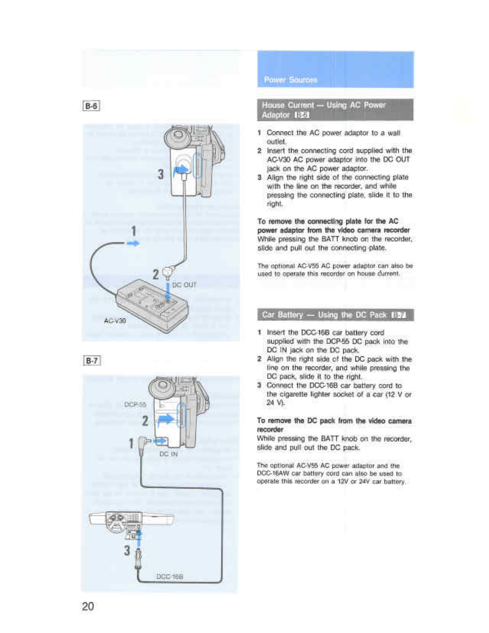 Adegtor, Slidp and pun out the connacting plate | Sony CCD-F36 User Manual | Page 20 / 156