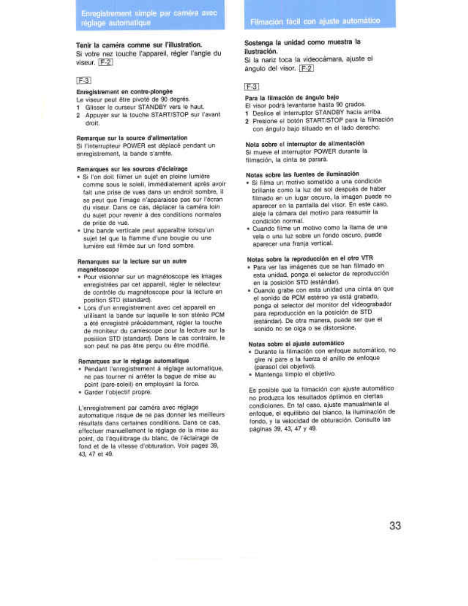 Rbnadûn iàcl con ajuito automático, Point d3 léquinorsob (lu blanc, de réctaifags de | Sony CCD-F36 User Manual | Page 61 / 156