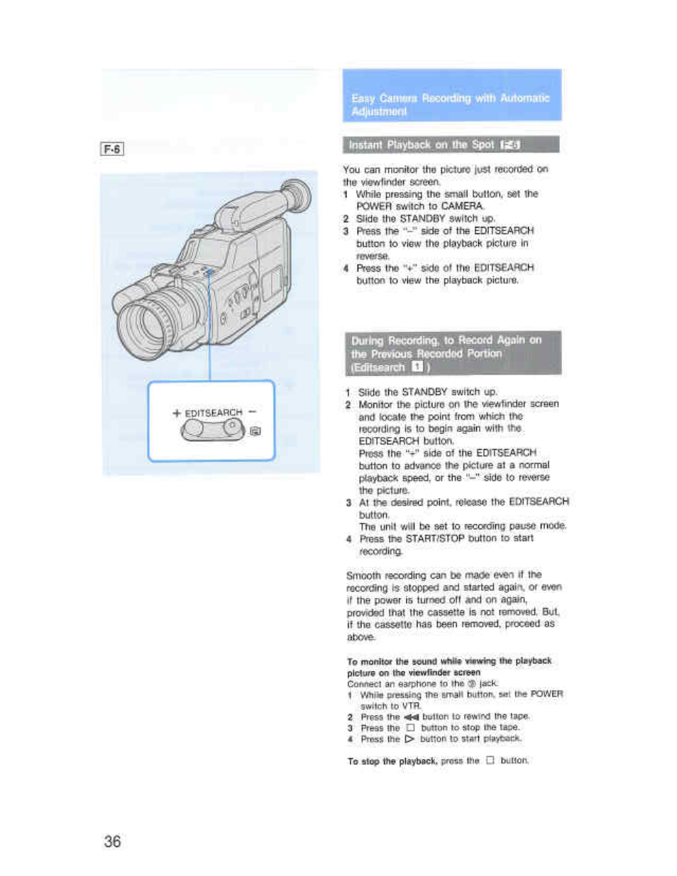 Edit5ean>i button | Sony CCD-F36 User Manual | Page 64 / 156