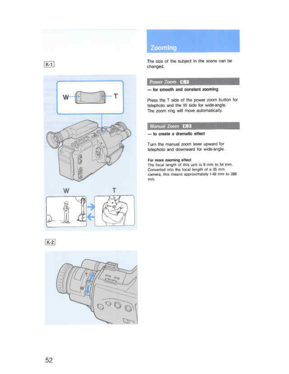 Zooming | Sony CCD-F36 User Manual | Page 80 / 156