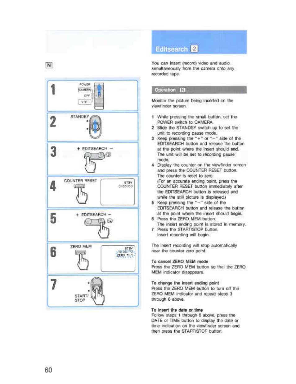 Editsearch | Sony CCD-F36 User Manual | Page 88 / 156