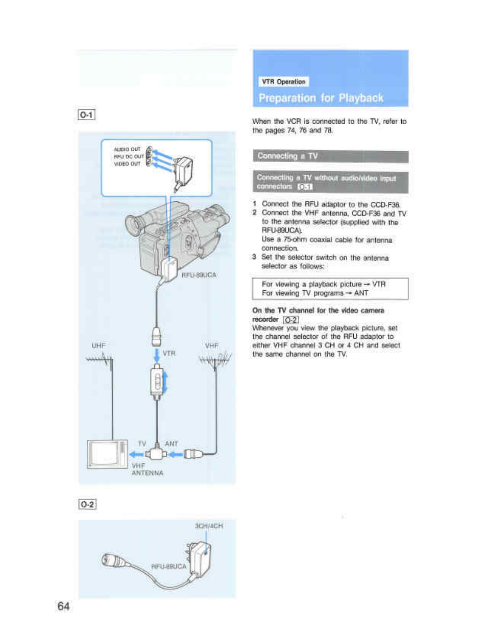Preparation for playback | Sony CCD-F36 User Manual | Page 92 / 156