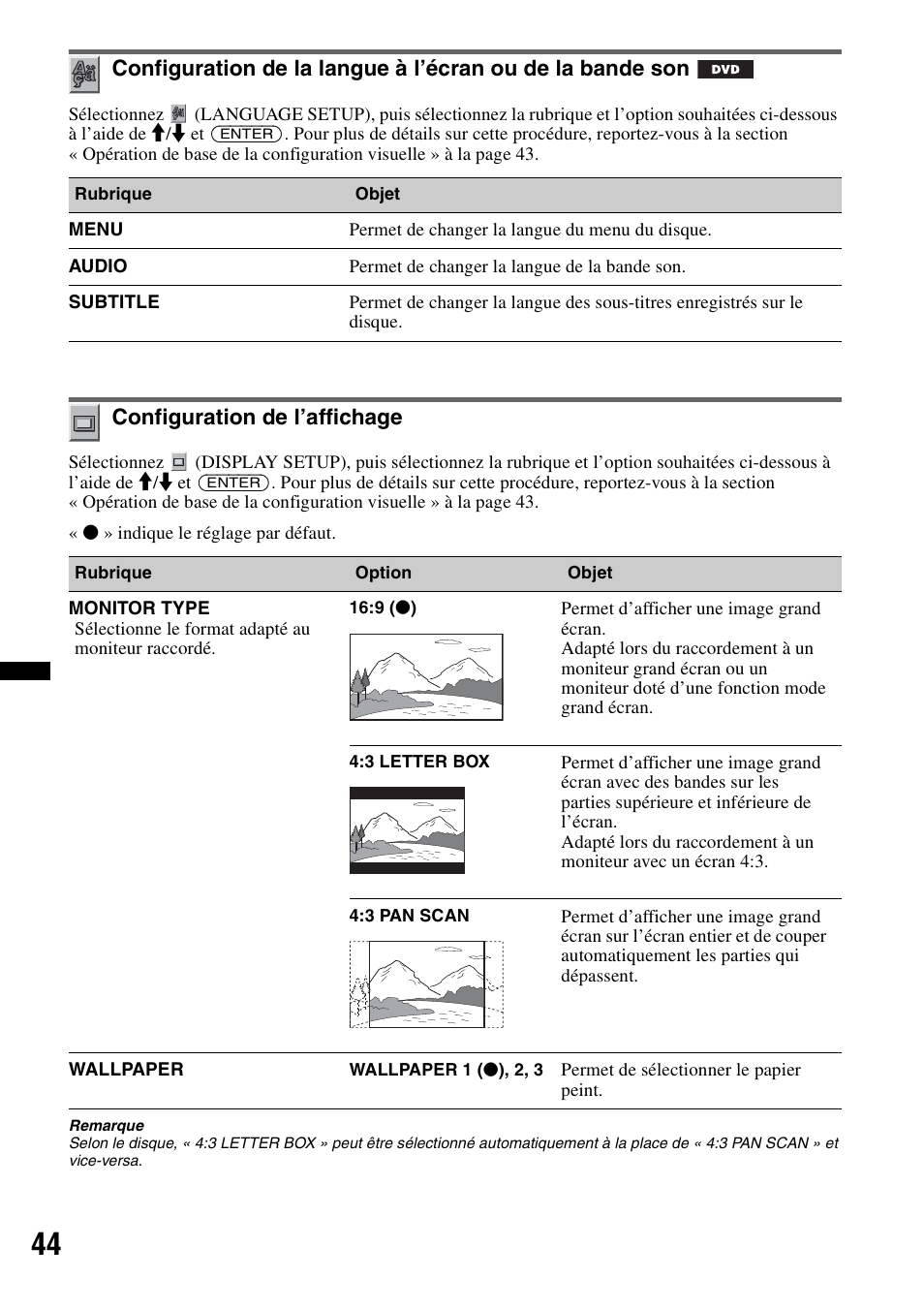 Configuration de l’affichage, Ue du me, Paramètr | Sony MEX-DV2200 User Manual | Page 106 / 192