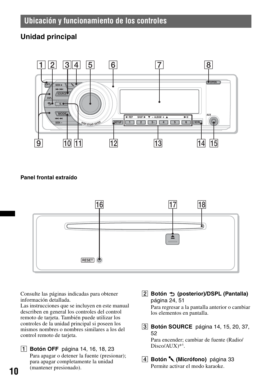 Ubicación y funcionamiento de los controles, Unidad principal, Ubicación y funcionamiento de los | Controles, Qj qk qh | Sony MEX-DV2200 User Manual | Page 136 / 192