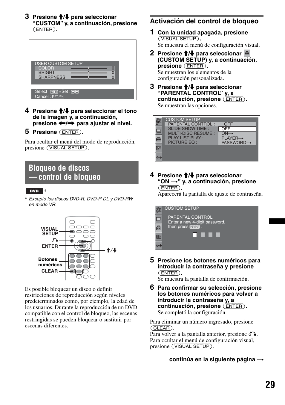 Bloqueo de discos - control de bloqueo, Activación del control de bloqueo, Bloqueo de discos — control de bloqueo | Sony MEX-DV2200 User Manual | Page 155 / 192