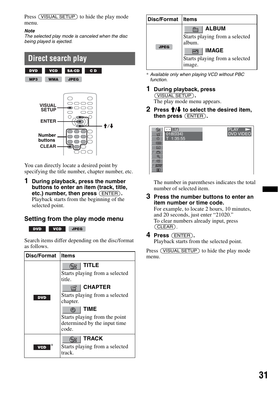 Direct search play, R 31 | Sony MEX-DV2200 User Manual | Page 31 / 192