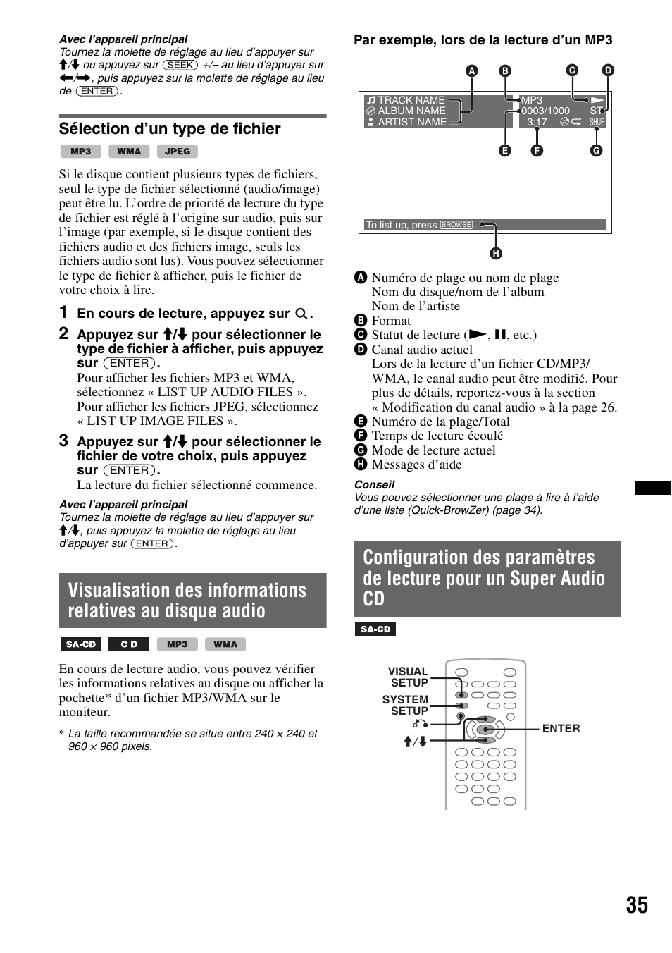 Sélection d’un type de fichier | Sony MEX-DV2200 User Manual | Page 97 / 192