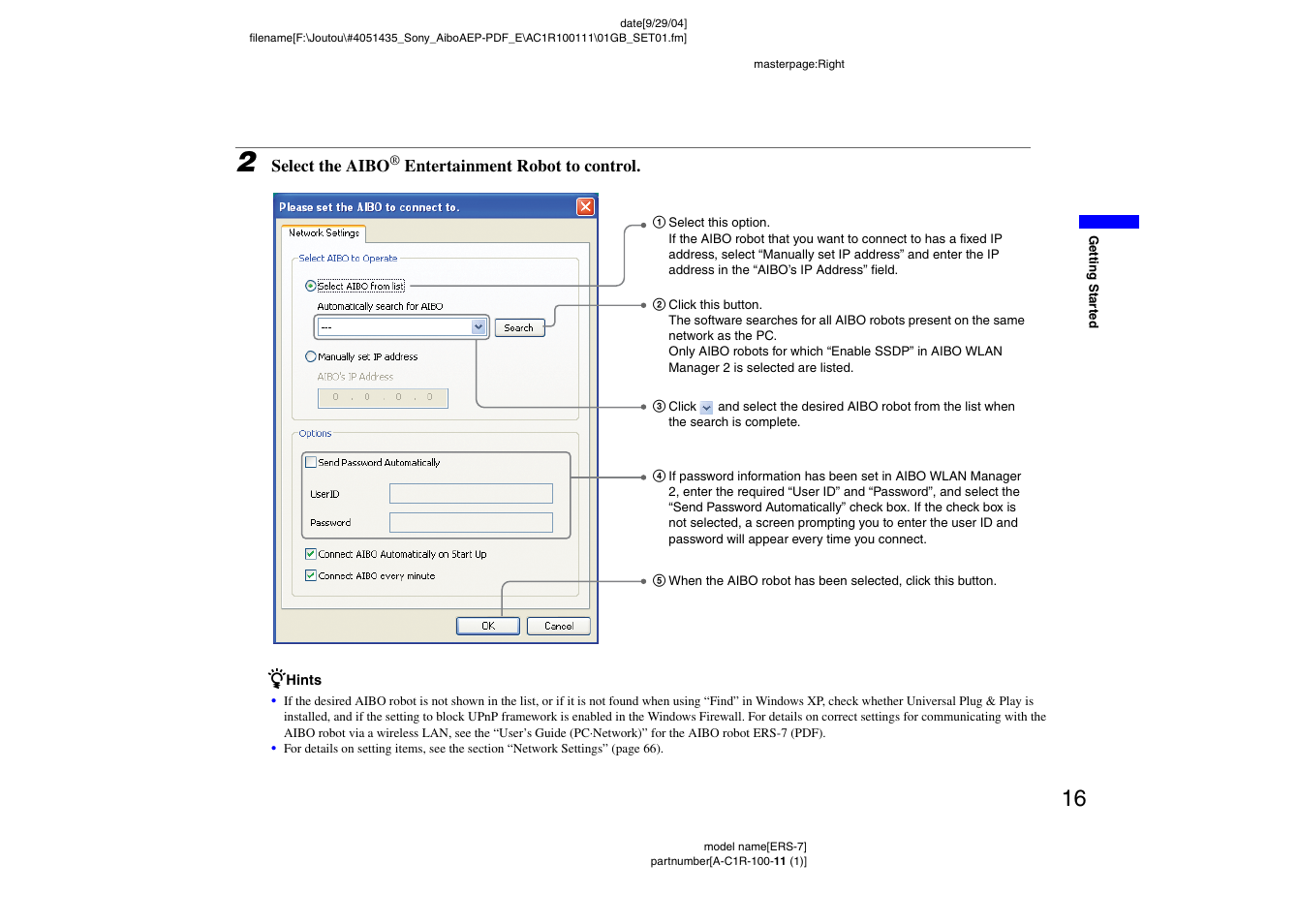 Sony ERS-7M2 User Manual | Page 16 / 81