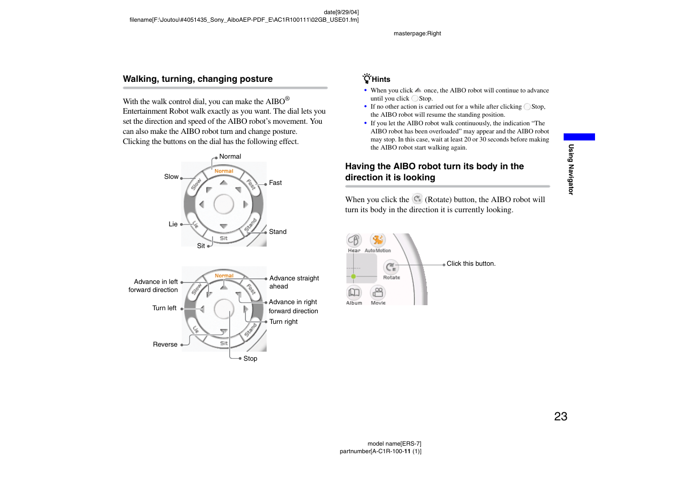Sony ERS-7M2 User Manual | Page 23 / 81