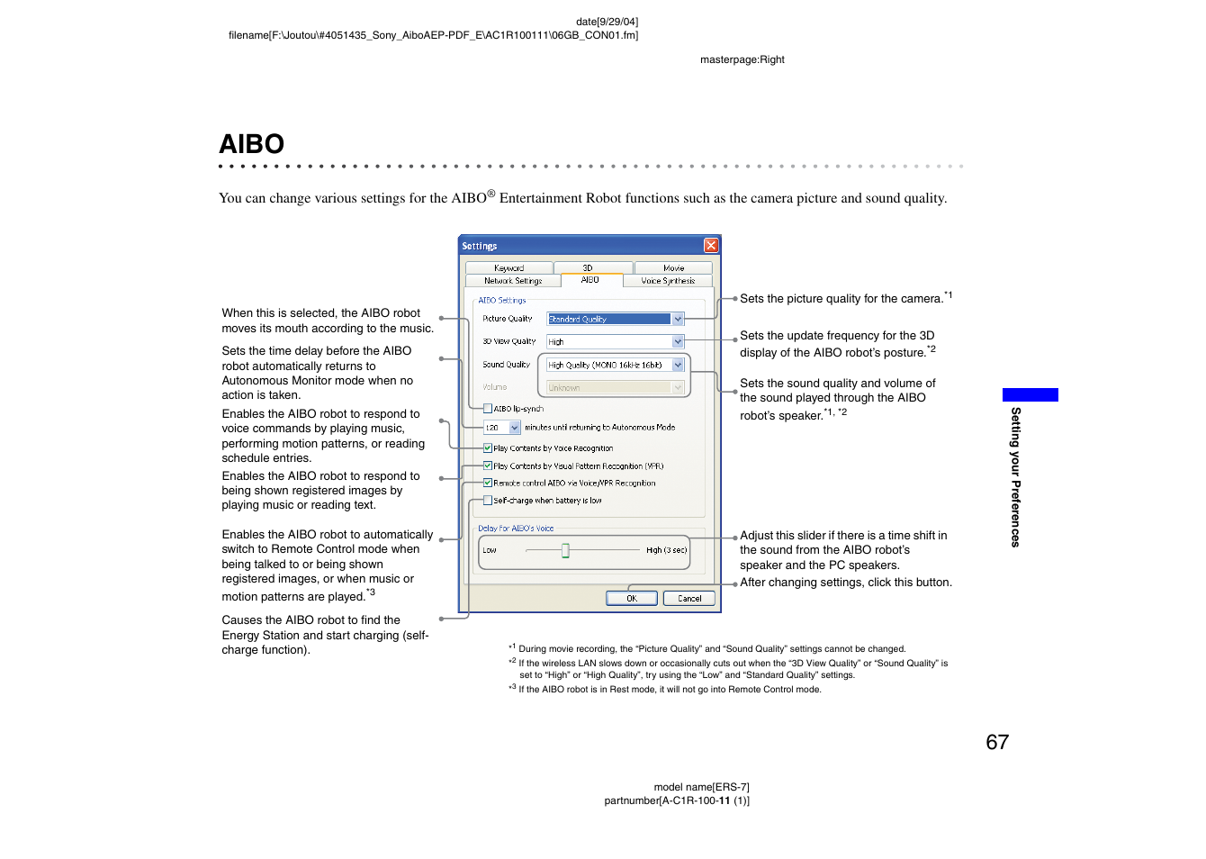 Aibo | Sony ERS-7M2 User Manual | Page 67 / 81