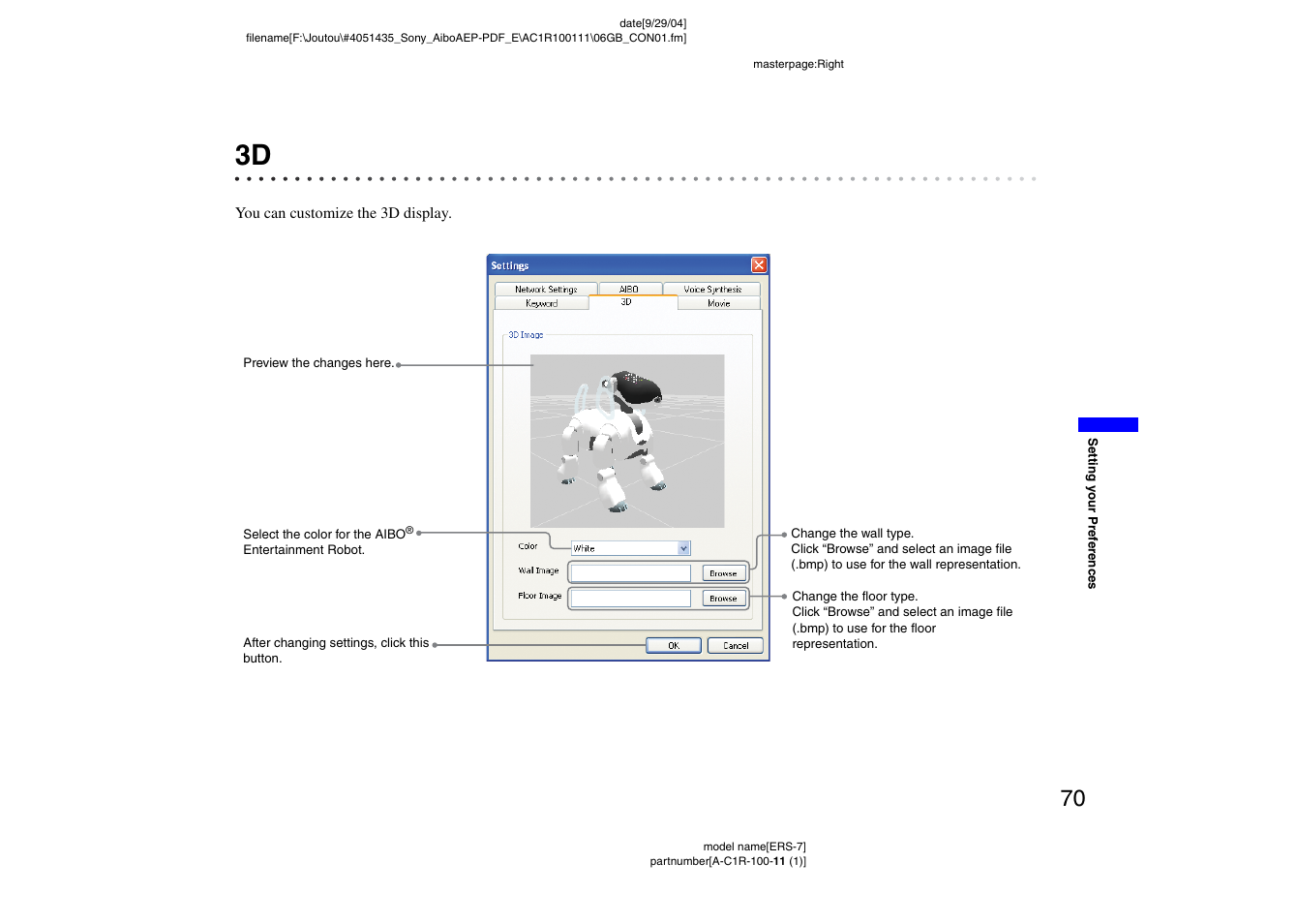 Sony ERS-7M2 User Manual | Page 70 / 81