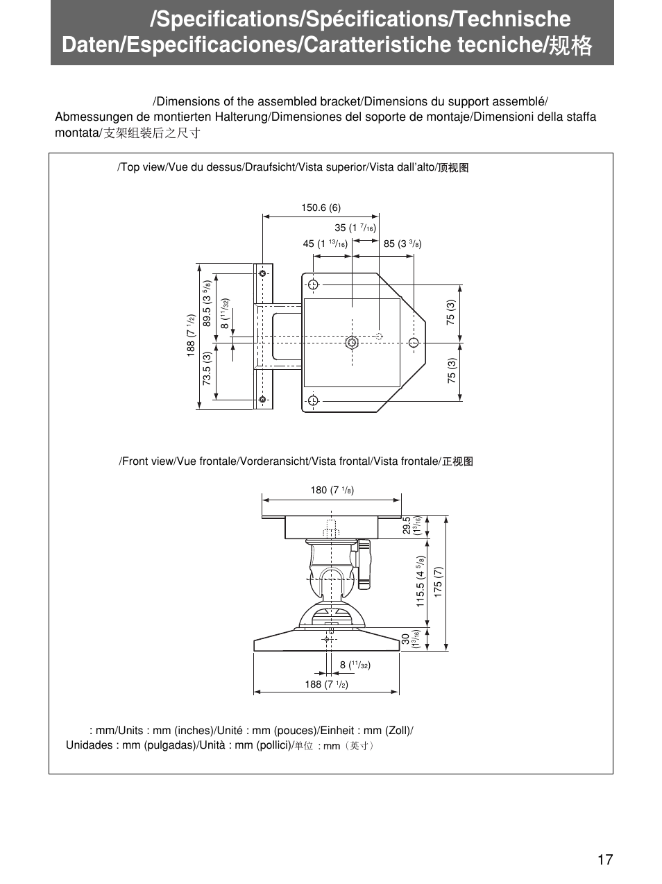 主な仕様, Specifications, Spécifications | Technische daten, Especificaciones, Caratteristiche tecniche | Sony PSS-H10 User Manual | Page 17 / 20