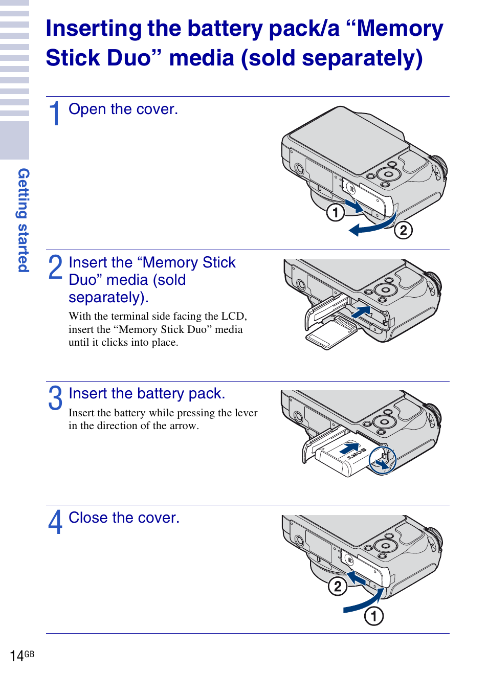 Sony DSC-H20 User Manual | Page 14 / 120