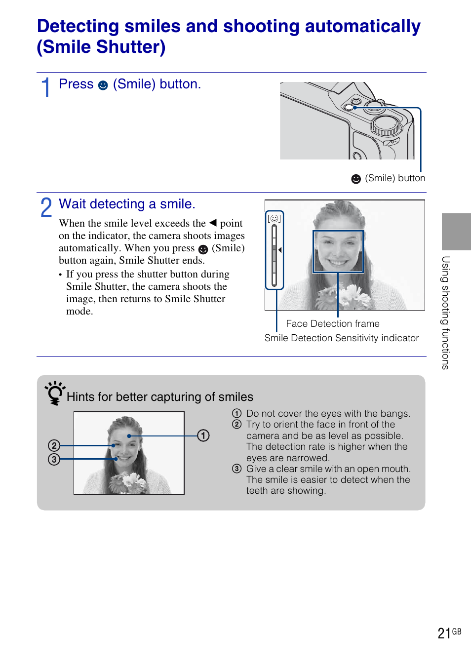 Sony DSC-H20 User Manual | Page 21 / 120