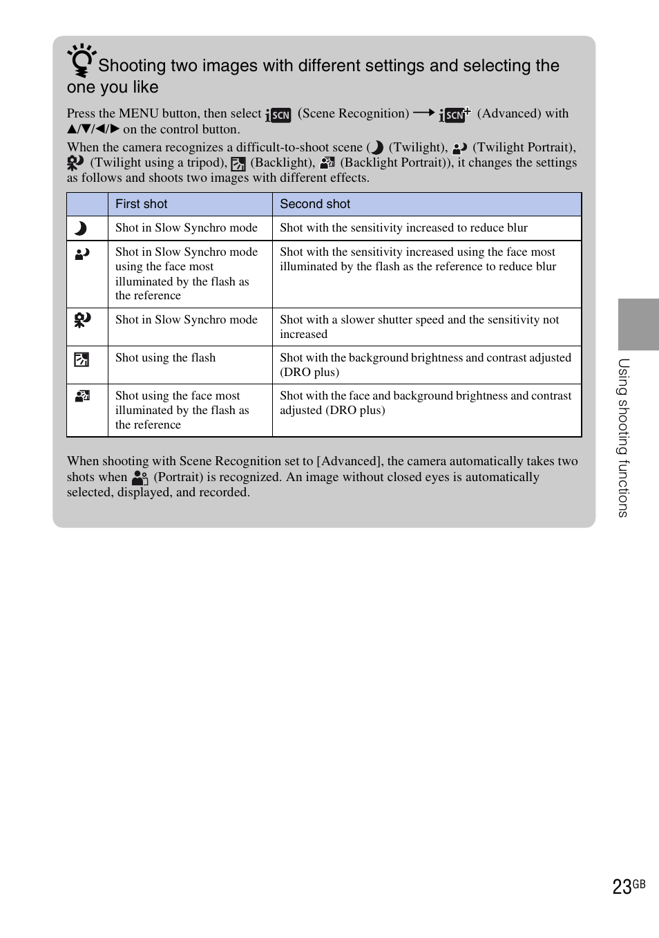 Sony DSC-H20 User Manual | Page 23 / 120