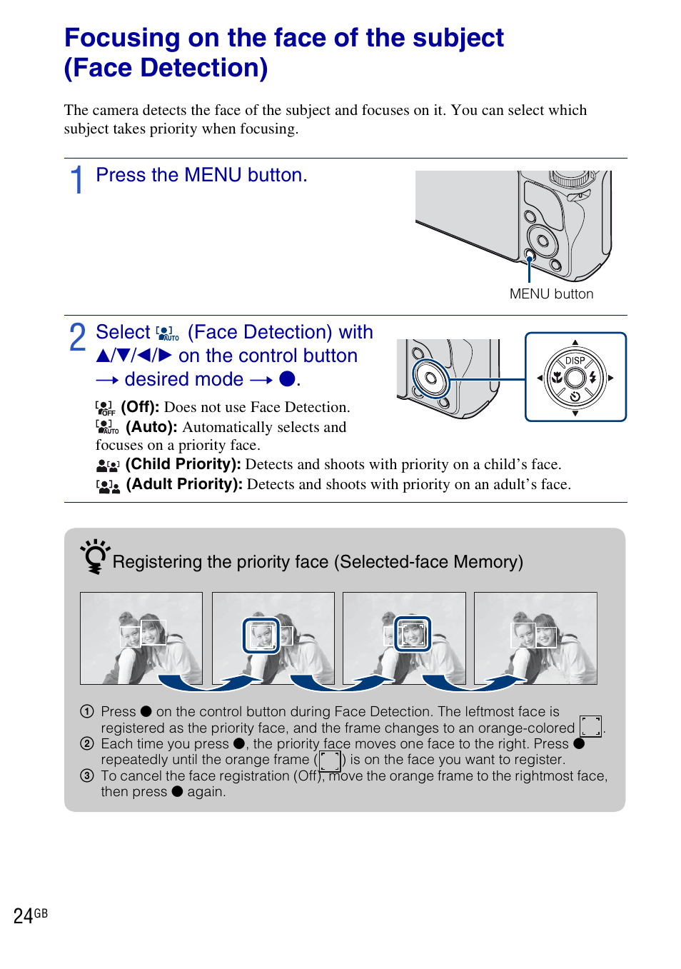 Sony DSC-H20 User Manual | Page 24 / 120