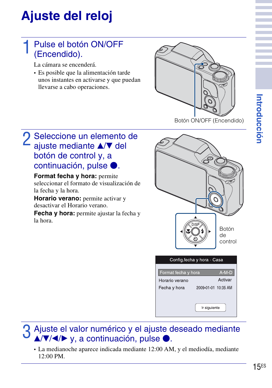 Ajuste del reloj | Sony DSC-H20 User Manual | Page 73 / 120