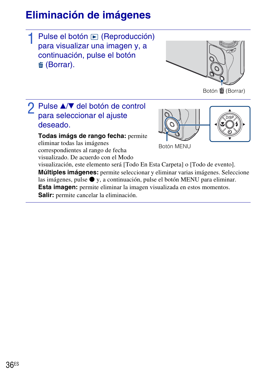 Eliminación de imágenes | Sony DSC-H20 User Manual | Page 94 / 120