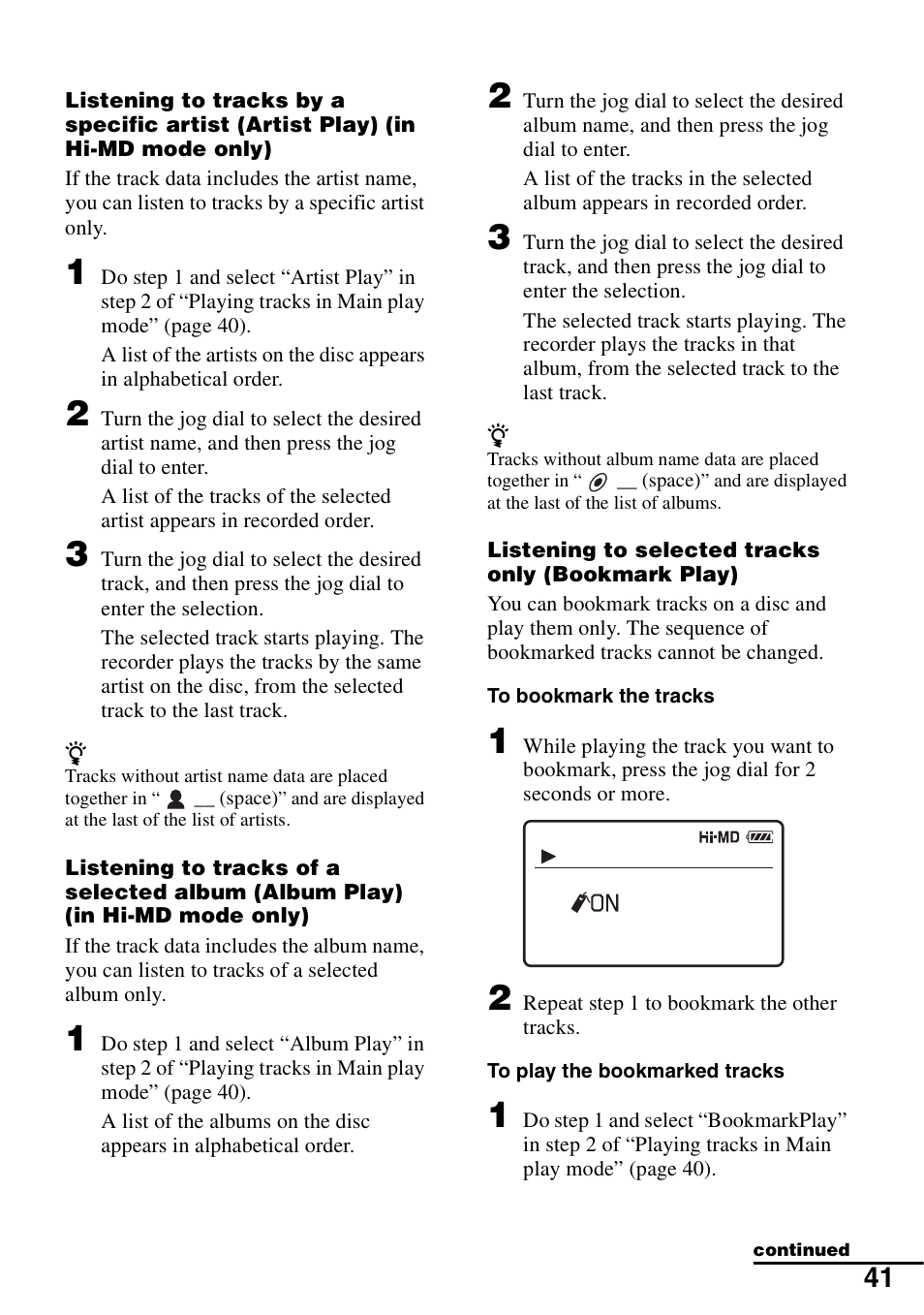 Sony MZ-M10 User Manual | Page 41 / 115